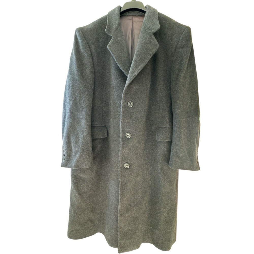 Mark Alexander Men's Charcoal Gray Cashmere Wool Dresscoat 44R